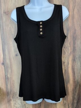 Kissfix Women’s Black Ribbed Tank Top XXL      W369